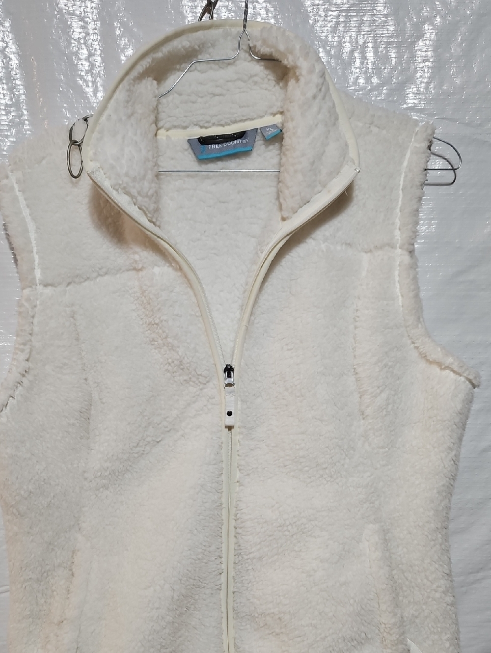 Free Country Cream Sherpa Zip-Up Vest